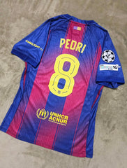 Barcelona Home 2025-26 Complete Kit Pedri 8 Version