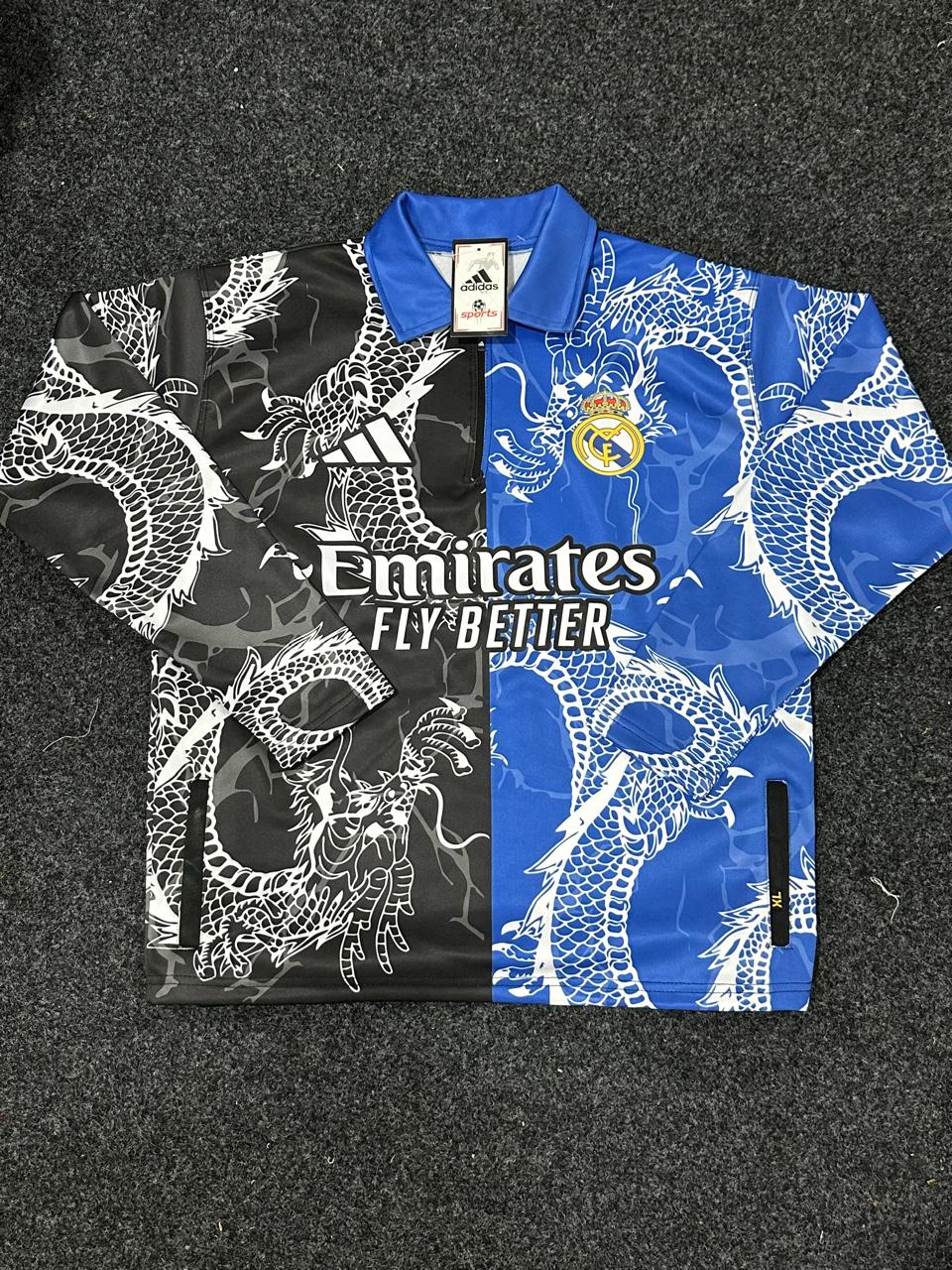 Real Madrid Dragon Style Football Zipper Blue & Black Ronaldo 7