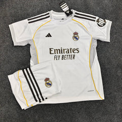 REAL MADRID HOME 2025/26 OFFICIAL PREMIUM CUSTOM KIDS KIT